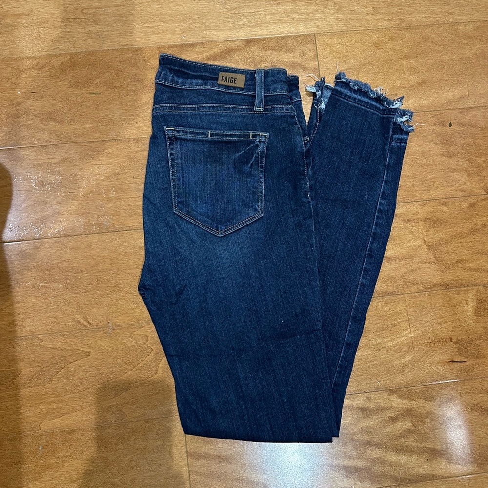 PAIGE Blue Ankle Cropped Jeans